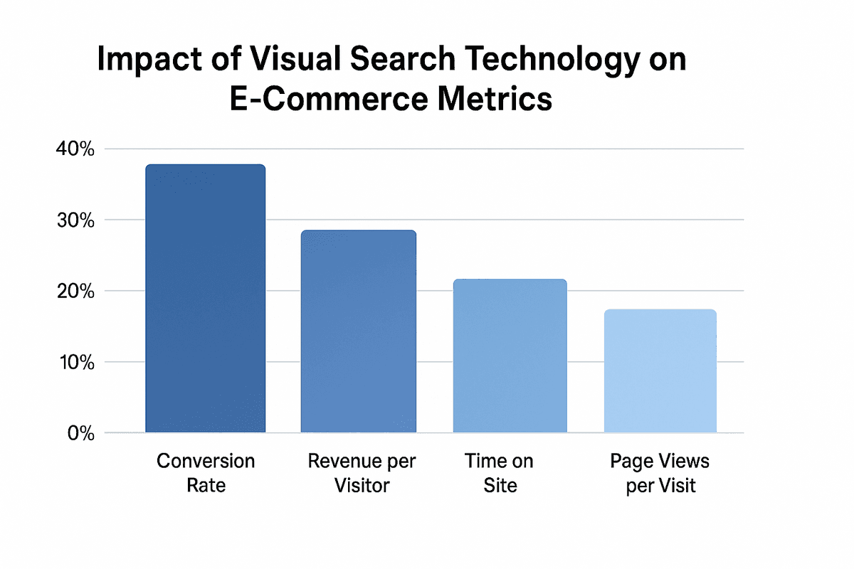 Chart showing the impact of visual search technology on e-commerce metrics